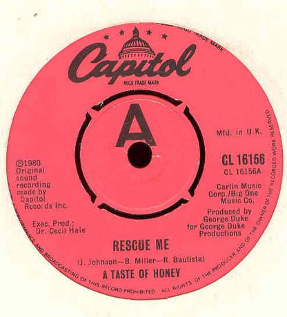A Taste Of Honey : Rescue Me (7")