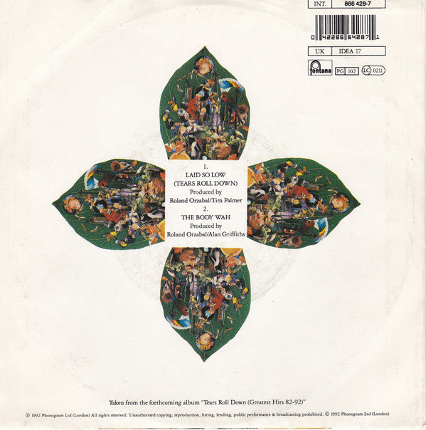 Tears For Fears : Laid So Low (Tears Roll Down) (7", Single)