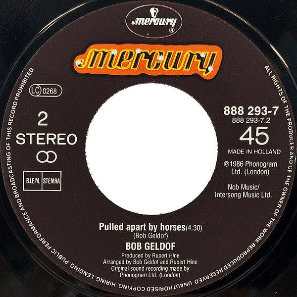 Bob Geldof : Love Like A Rocket (7", Single)