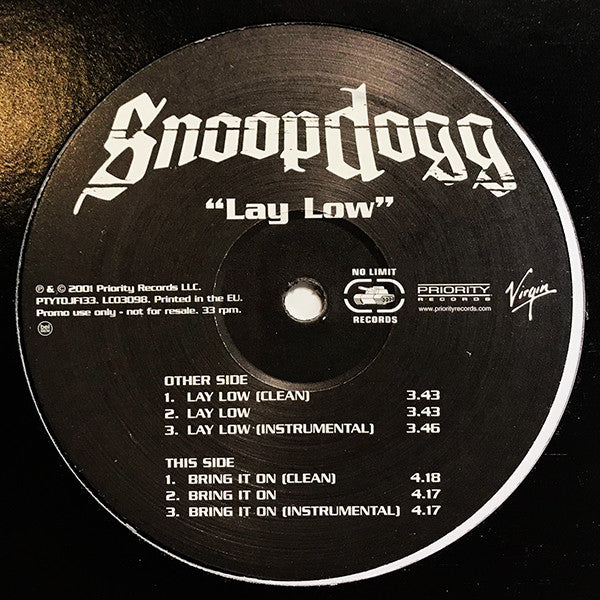 Snoop Dogg : Lay Low (12", Promo)
