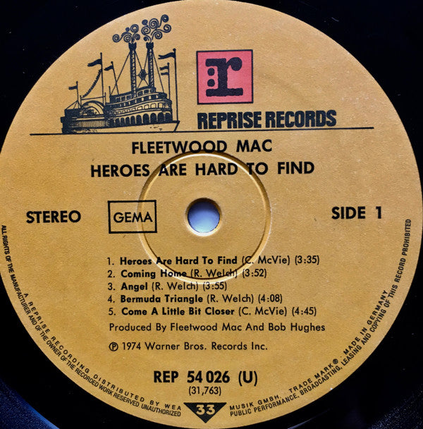 Fleetwood Mac : Heroes Are Hard To Find (LP, Album, No )