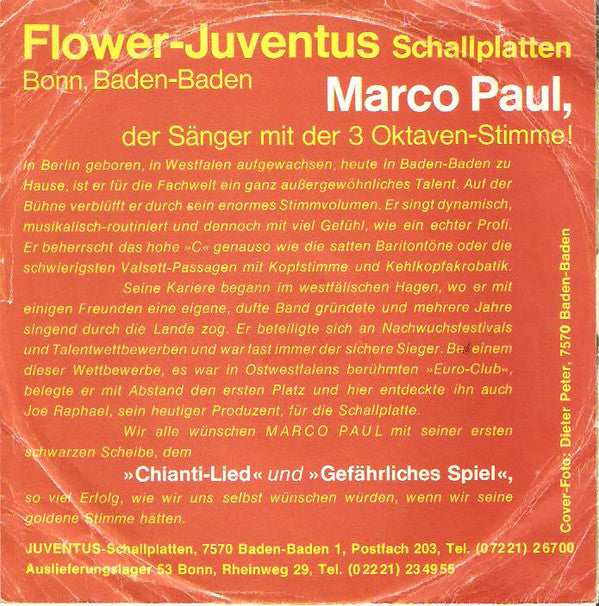 Marco Paul (3) : Chianti Lied (7", Single)