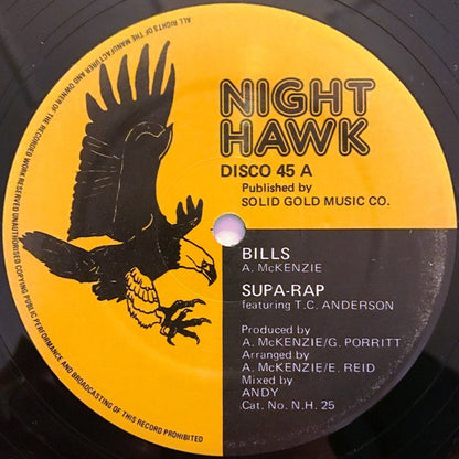 Supa-Rap Featuring T.C. Anderson : Bills (12")