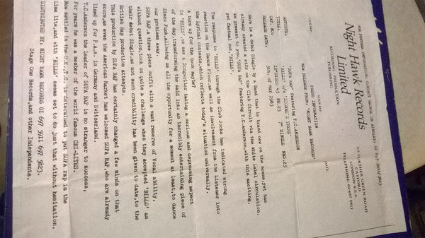 Supa-Rap Featuring T.C. Anderson : Bills (12")