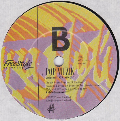 Robin Scott's M* : Pop Muzik (1989 Re-Mix) (7", Single)