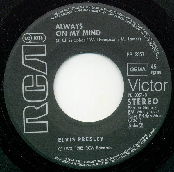 Elvis Presley : The Elvis Medley (7", Single)