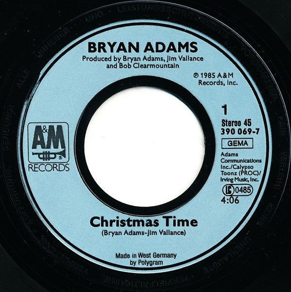 Bryan Adams : Christmas Time (7", Single)