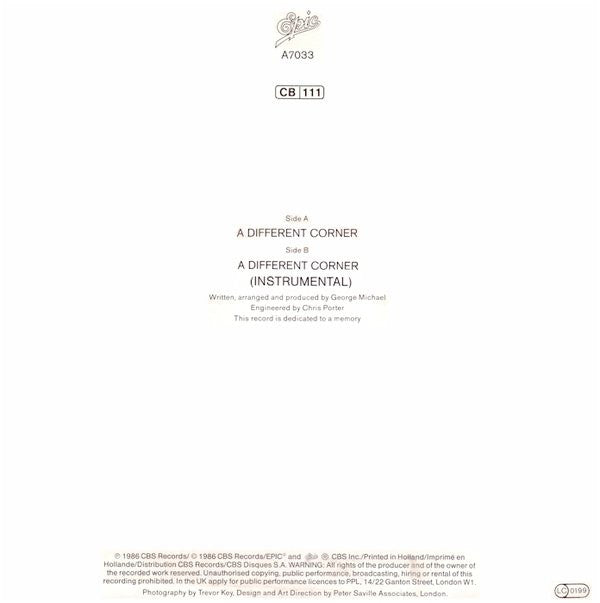 George Michael : A Different Corner (7", Single)