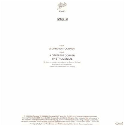 George Michael : A Different Corner (7", Single)