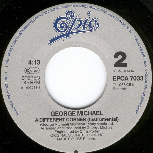 George Michael : A Different Corner (7", Single)