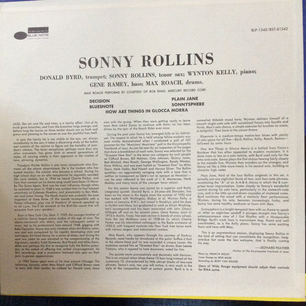 Sonny Rollins : Sonny Rollins (LP, Album, RE)