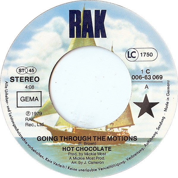 Hot Chocolate : Going Through The Motions (7", Single)