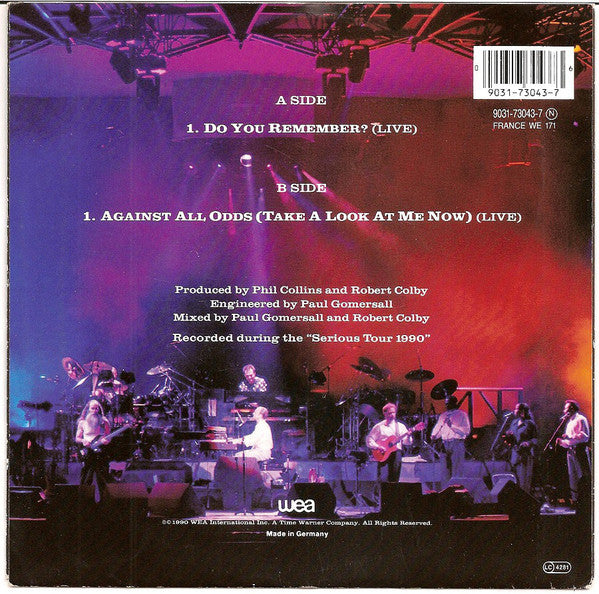Phil Collins : Do You Remember? (7", Single, Sol)