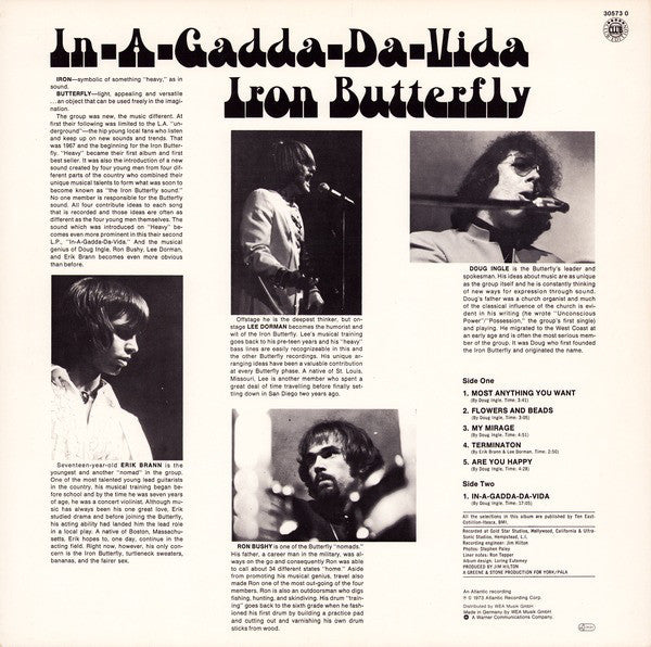 Iron Butterfly : In-A-Gadda-Da-Vida (LP, Album, Club, RE)