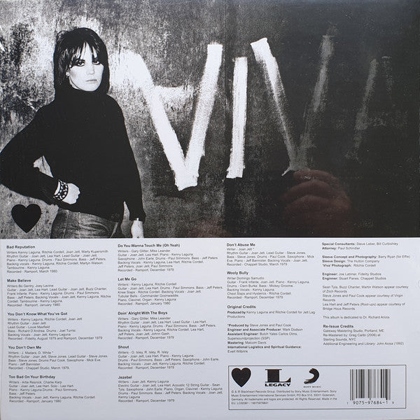 Joan Jett : Bad Reputation  (LP, Album, RE)