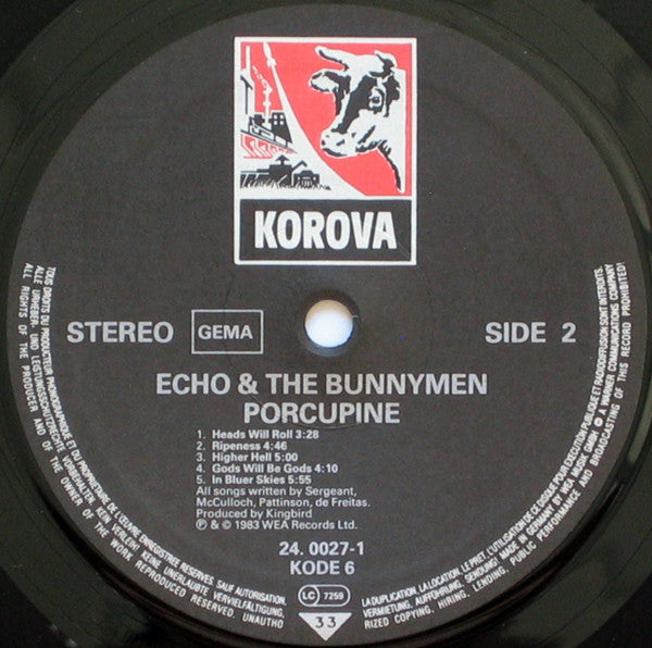 Echo & The Bunnymen : Porcupine (LP, Album)