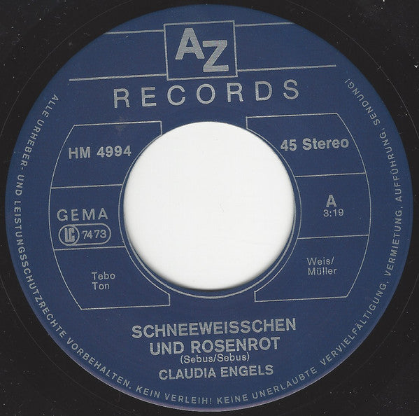 Claudia Engels : Schneeweißchen Und Rosenrot (7", Single)