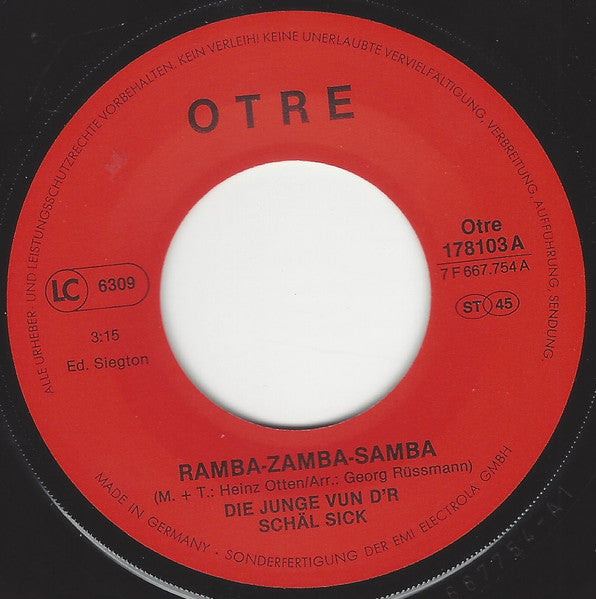 De Junge Vun D'r Schäl Sick : Ramba-Zamba-Samba (7", Single)