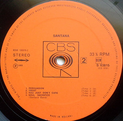 Santana : Santana (LP, Album, RE)