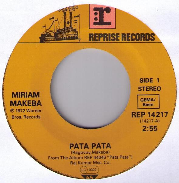 Miriam Makeba : Pata Pata / Click Song Number 1 (7")