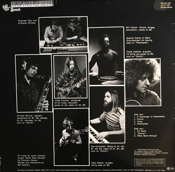 Jukka Tolonen : A Passenger To Paramaribo (LP, Album, RE)