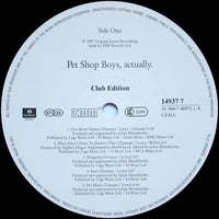 Pet Shop Boys : Actually (LP, Album, Club)