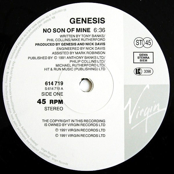 Genesis : No Son Of Mine (12")