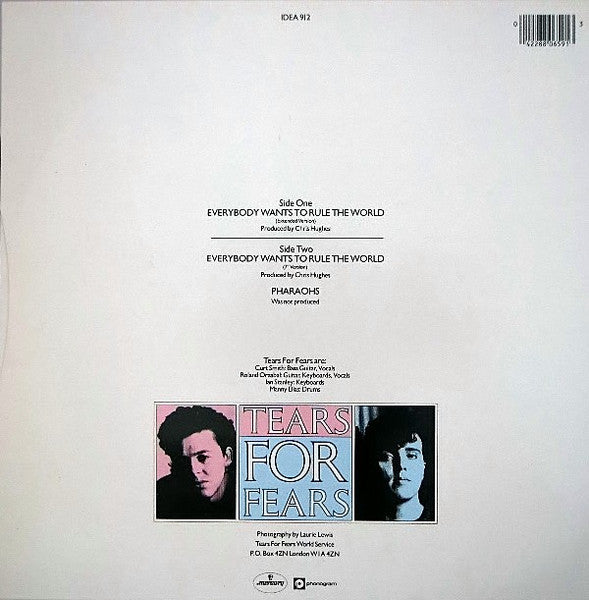 Tears For Fears : Everybody Wants To Rule The World (Extended Version) (12", Single)