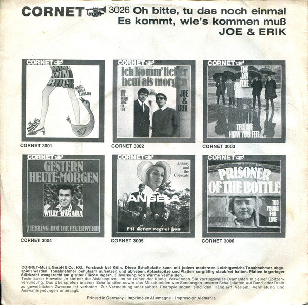 Joe & Erik : Oh Bitte, Tu Das Noch Einmal (7", Single)