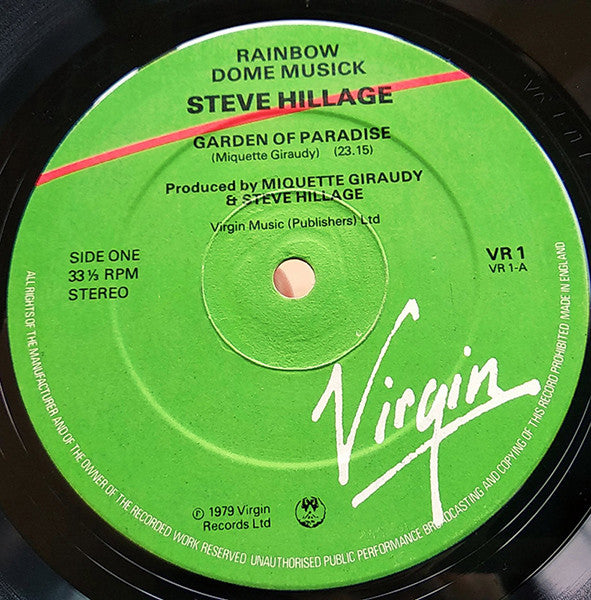 Steve Hillage : Rainbow Dome Musick (LP, Album, Ast)
