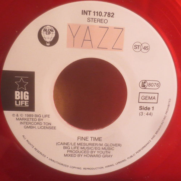 Yazz : Fine Time (7", Single, Ltd, Red)