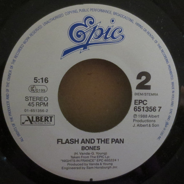 Flash And The Pan* : Money Dont Lie (7", Single)