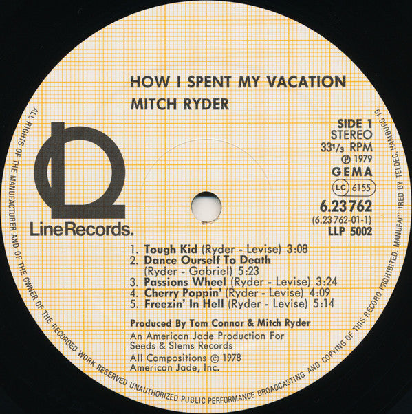 Mitch Ryder : How I Spent My Vacation (LP, Album)