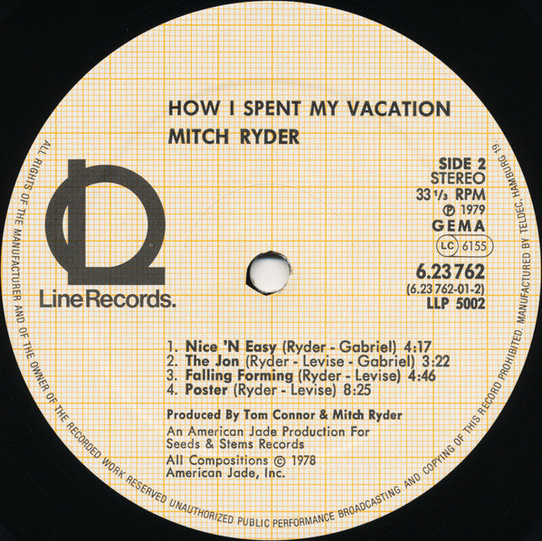 Mitch Ryder : How I Spent My Vacation (LP, Album)