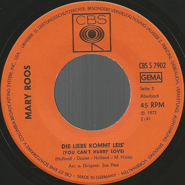 Mary Roos : Nur Die Liebe Läßt Uns Leben (7", Single)