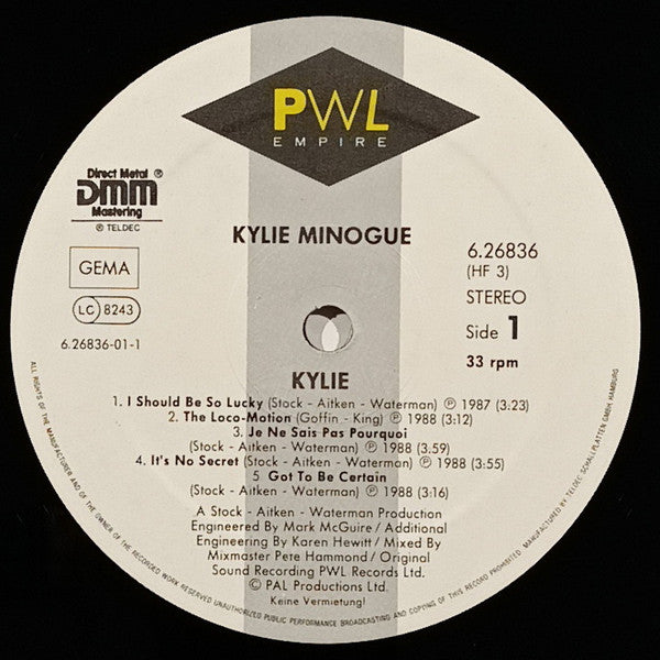 Kylie Minogue : Kylie (LP, Album, Club)