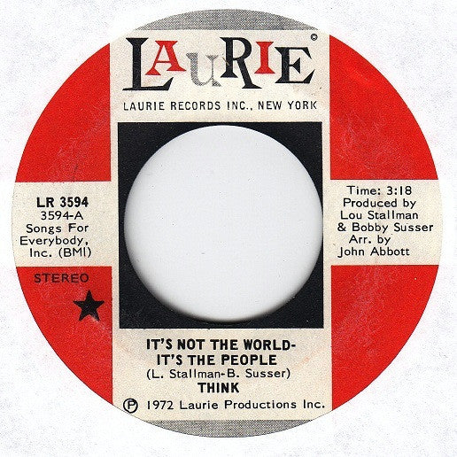 Think (2) : It's Not The World- It's The People (7", Single, Promo)