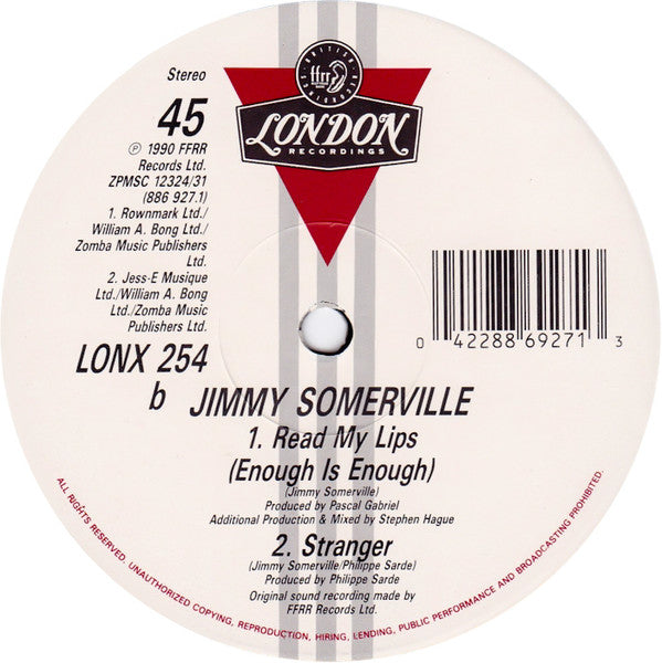 Jimmy Somerville : Read My Lips (12", Single)