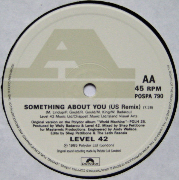 Level 42 : Lessons In Love / Something About You (12", Ltd)