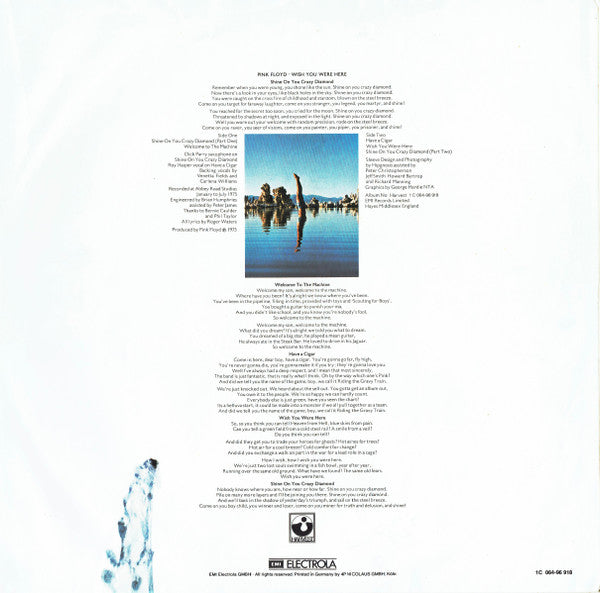 Pink Floyd : Wish You Were Here (LP, Album)
