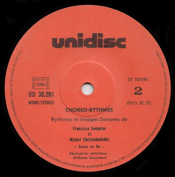 Francisco Semprun Et Michel Christodoulides : Choréo-Rythmes (LP, Album, RE)