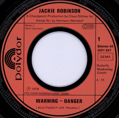 Jackie Robinson : Warning - Danger (7", Single)