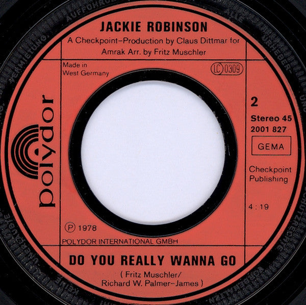Jackie Robinson : Warning - Danger (7", Single)