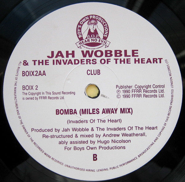 Jah Wobble's Invaders Of The Heart : Bomba (12")