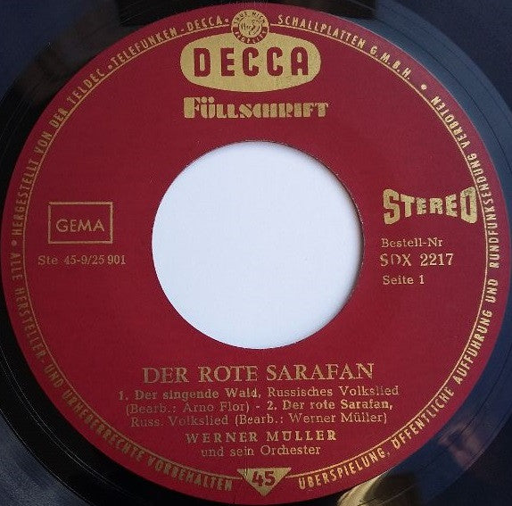Werner Müller Und Sein Orchester : Der Rote Sarafan (7", EP)