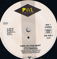 Kylie Minogue : Hand On Your Heart (7", Single)