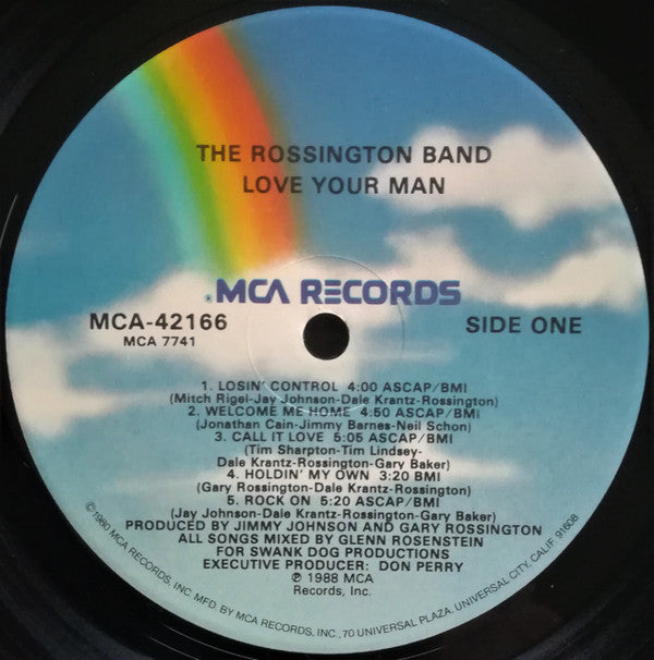 The Rossington Band : Love Your Man (LP, Album, Glo)