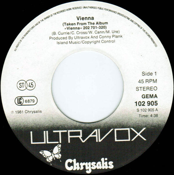 Ultravox : Vienna (7", Single)