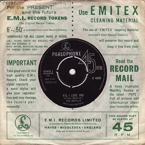 The Beatles : Love Me Do (7", Single, RP)