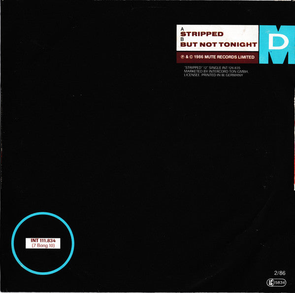 Depeche Mode : Stripped (7", Single, Red)